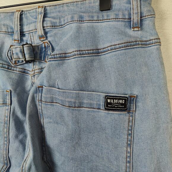 Wildfang Essential Work Denim Pant Womens Large Light Wash Carpenter Jeans - Picture 7 of 14